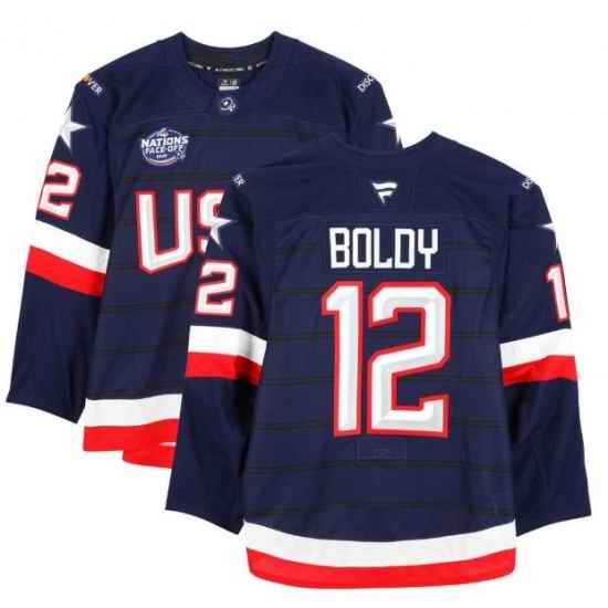 Men's USA #12 Matt Boldy Blue 2026 Stitched Jersey