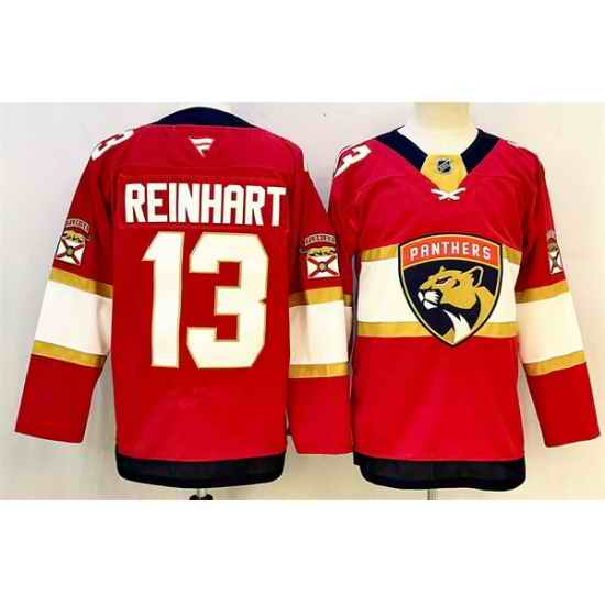 Men Florida Panthers 13 Sam Reinhart Red 2024 25 Home Stitched Hockey Jersey