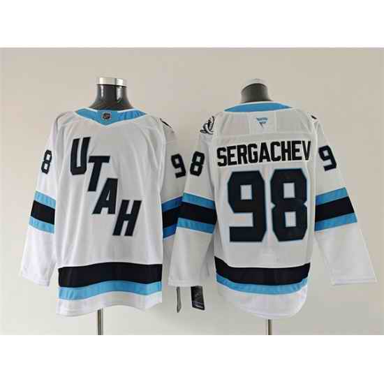 Men Utah Mammoth 98 Mikhail Sergachev White 2025 Stitched Jersey