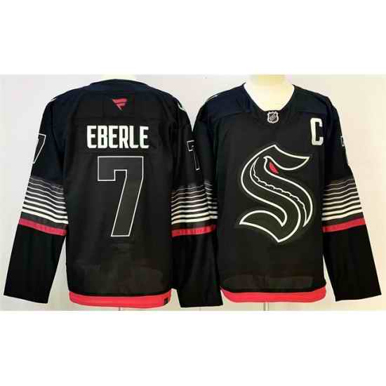 Men Seattle Kraken  7 Jordan Eberle Black 2026 Alternate Stitched Hockey Jersey