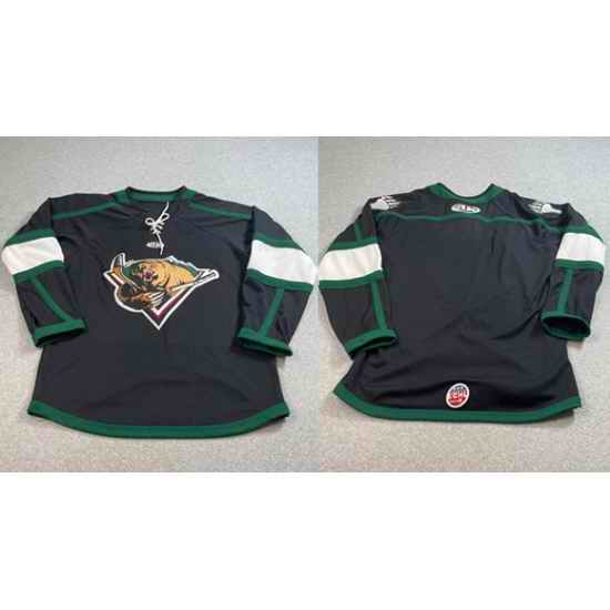 Men Utah Grizzlies AK Blank Black Stitched Hockey Jersey
