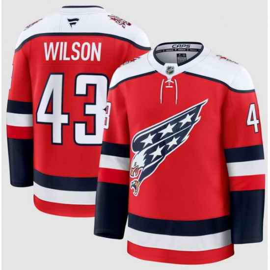 Men Washington Capitals 43 Tom Wilson Red 2025 26 Alternate Stitched Hockey Jersey