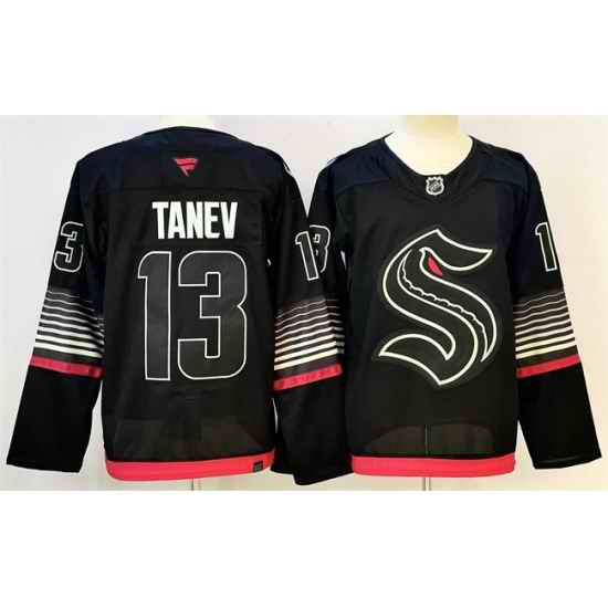 Men Seattle Kraken  13 Brandon Tanev Black 2026 Alternate Stitched Hockey Jersey