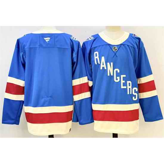 Men New York Rangers Blank Blue 2025 Stitched Hockey Jersey