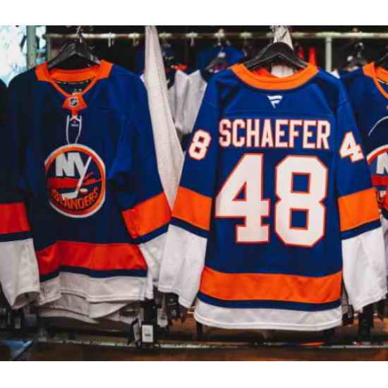 Men New York Islanders Matthew Schaefer #48 Navy 2024 25 Stitched Hockey Jersey