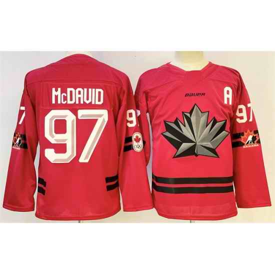 Men Canada Hockey 97 Connor McDavid Red With A Patch Stitched Jersey