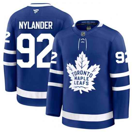 Men Toronto Maple Leafs Alex Nylander 92 Fanatics Home Blue Premium Stitched Hockey Jersey