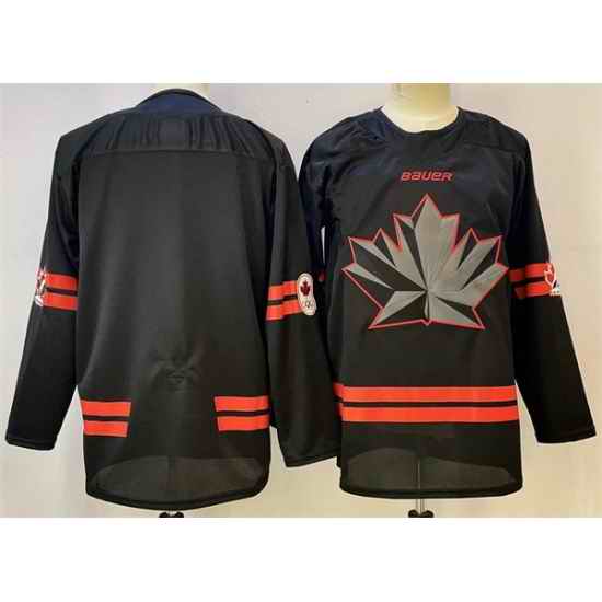 Men Canada Hockey Blank Black Stitched Jersey