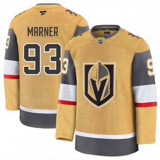 Men Vegas Golden Knights 93 Mitch Marner Gold 2024 25 Home Stitched Hockey Jersey