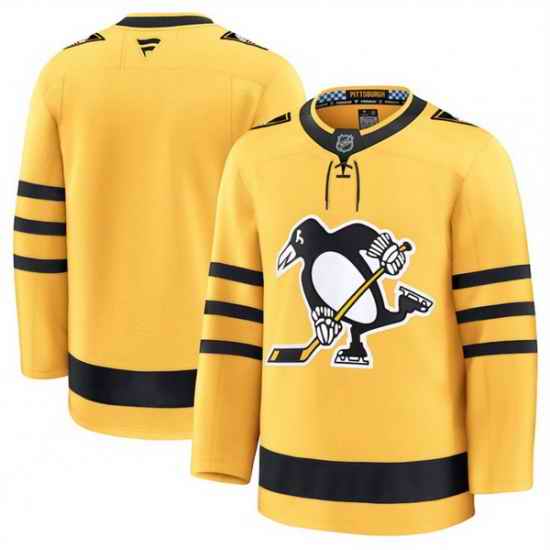 Men Pittsburgh Penguins Blank Gold 2025 Alternate Stitched Hockey Jersey