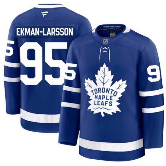 Men Toronto Maple Leafs Oliver Ekman 95 Fanatics Home Blue Premium Stitched Hockey Jersey
