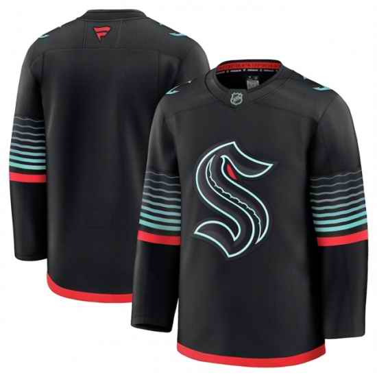 Men Seattle Kraken Blank Black Alternate Stitched Hockey Jersey