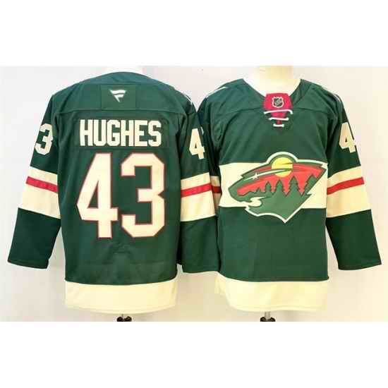 Men Minnesota Wild 43 Hunter Haight Green 2024 25 Home Stitched Hockey Jersey