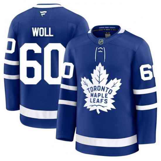 Men Toronto Maple Leafs Joseph Woll 60 Fanatics Home Blue Premium Stitched Hockey Jersey
