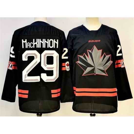 Men Canada Hockey 29 Nathan MacKinnon Black Stitched Jersey