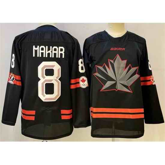 Men Canada Hockey 8 Cale Makar Black Stitched Jersey