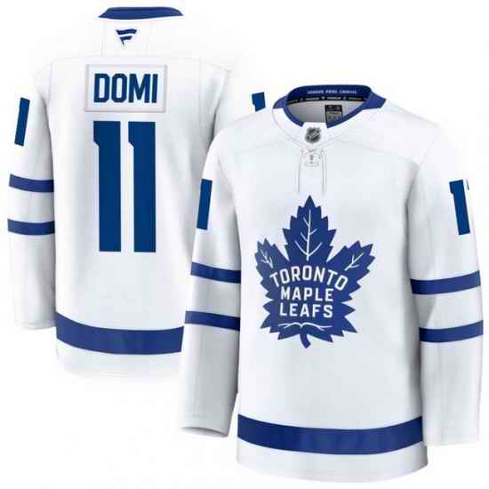 Men Toronto Maple Leafs Max Domi 11 Fanatics Away White Premium Stitched Hockey Jersey