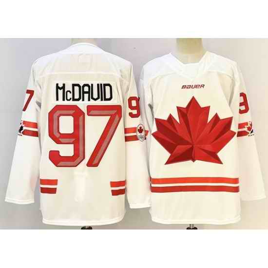 Men Canada Hockey 97 Connor McDavid White Stitched Jersey