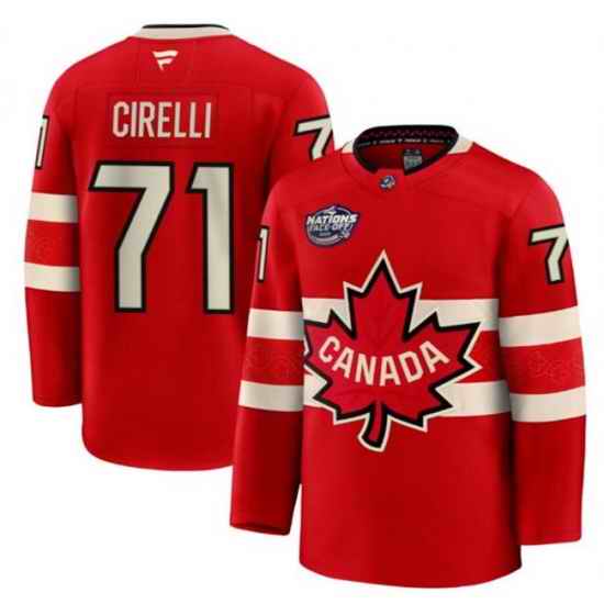 Men Canada 71 Anthony Cirelli Red 2025 4 Nations Face Off Premium Stitched Jersey