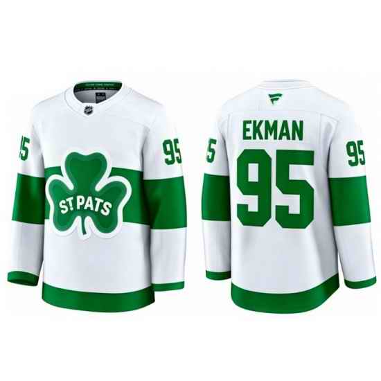Men Toronto Maple Leafs Oliver Ekman 95 White St Patricks Authentic Jersey