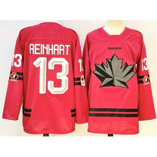 Men Canada Hockey 13 Sam Reinhart Red Stitched Jersey