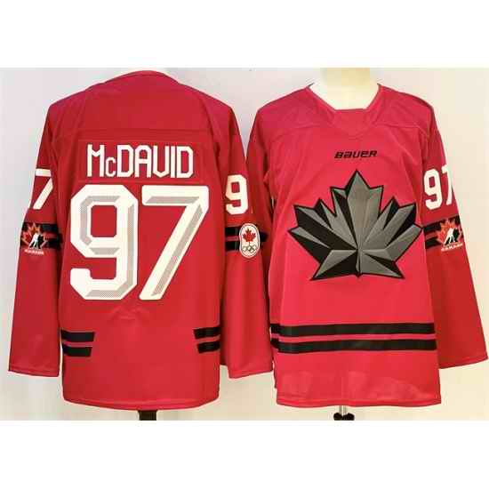 Men Canada Hockey 97 Connor McDavid Red Stitched Jersey
