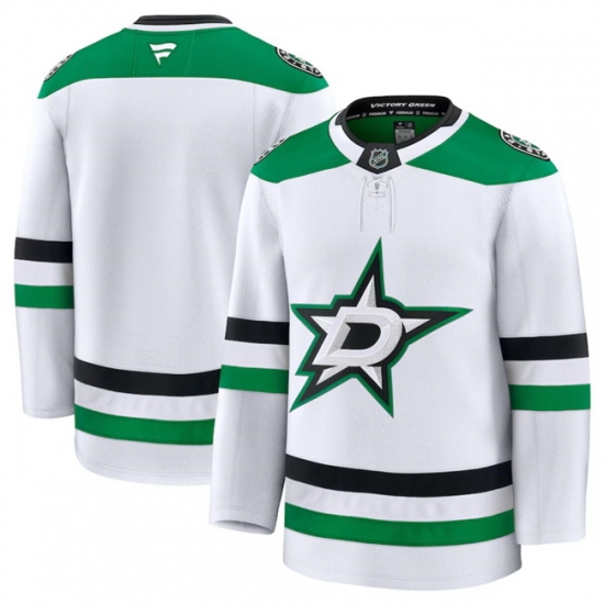 Men Dallas Stars Blank White 2024 25 Away Stitched Hockey Jersey