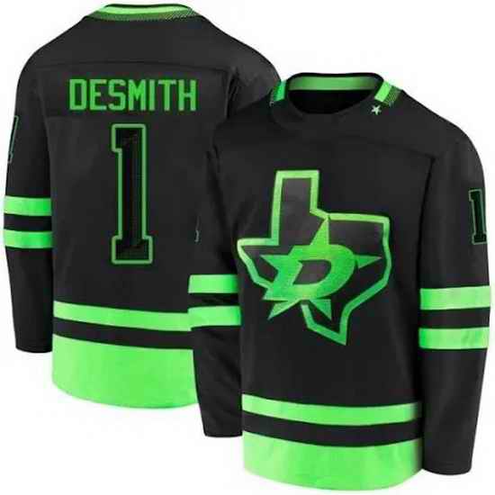 Men Dallas Stars Casey DeSmith #1 Hockey Stitched NHL Jersey Black