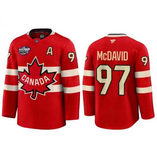 Men Canada 97 Connor McDavid Red 2025 4 Nations Face Off Premium Stitched A Patch Jersey