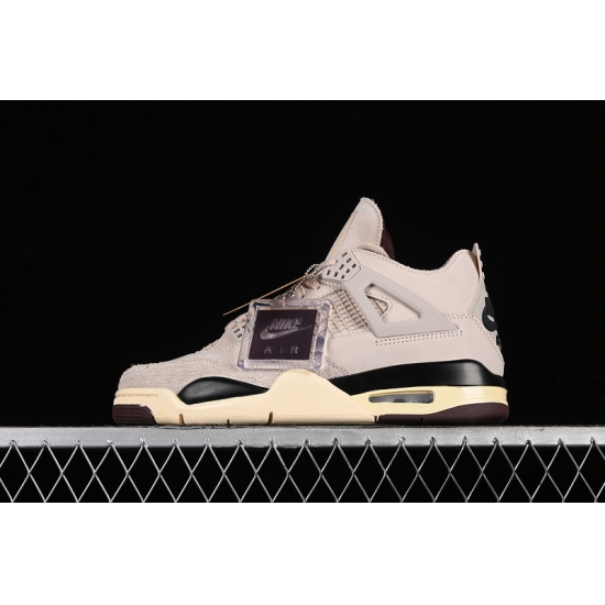 A MA MANIERE X AIR JORDAN 4 RETRO FOSSIL STONE METALLIC PEWTER BURGUNDY CRUSH