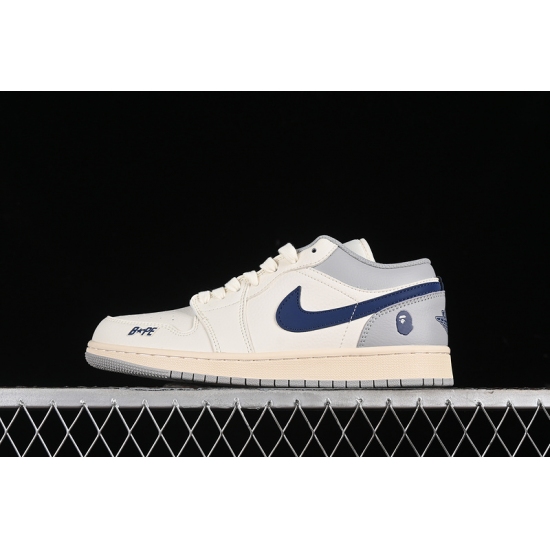 AIR JORDAN 1 LOW BAPE WHITE GREY BLUE