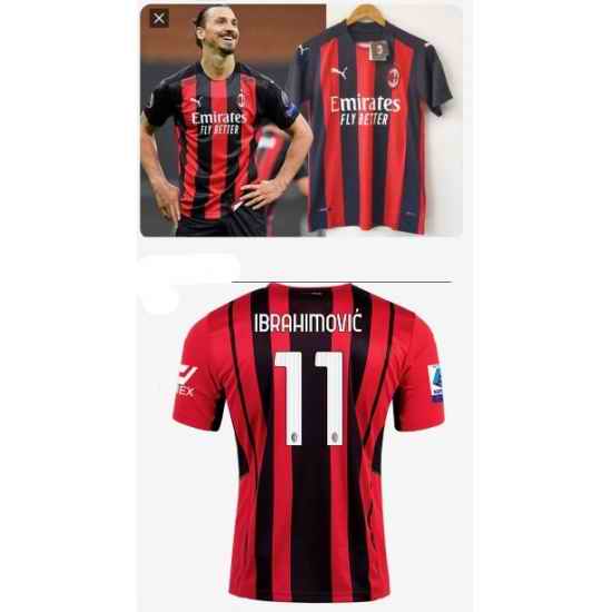 Men Soccer AC Millan IbrhiMovic Soccer Jersey